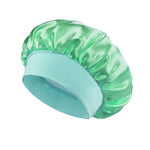 Gorro de Baño de Satén Ancho, Color Liso, para Dormir y Cuidado del Cabello