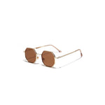 Gafas de Sol Cuadradas Retro, Montura Metálica Poligonal, Protección UV400