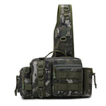 Mochila de Pesca para Hombre, con Portacañas, Bolsa para Cebo y Diseño Bandolera