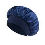 Gorro de Baño de Satén Ancho, Color Liso, para Dormir y Cuidado del Cabello