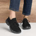 Zapatillas Deportivas de Punto para Mujer, Elevadas, Tallas Grandes