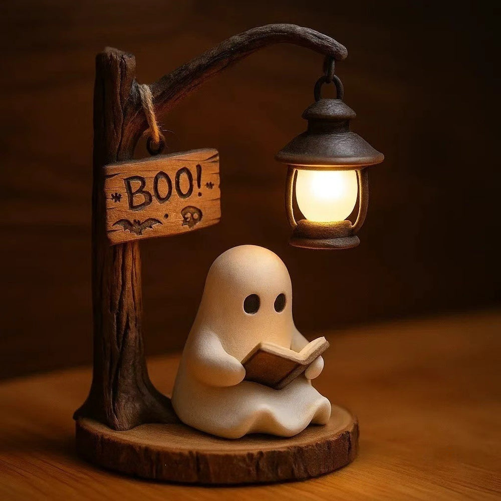 Lámpara de Mesa Decorativa de Halloween, Bruja y Fantasma