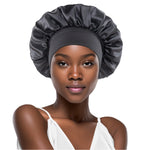 Gorro de Baño de Satén Ancho, Color Liso, para Dormir y Cuidado del Cabello