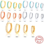 Pendientes de Aro S925 en Plata de Ley, con Turquesa y Circonitas, Baño de Oro 18K