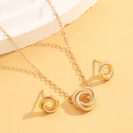 Set de Collar y Pendientes Trenzados, Diseño Circular