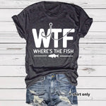 Camiseta de Manga Corta con Estampado de Pesca