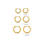 Pendientes de Aro de Acero Inoxidable, Set de 3 Pares