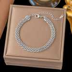Pulsera Trenzada de Acero, Chapada en Oro