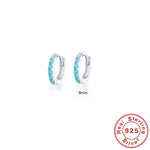 Pendientes de Aro S925 en Plata de Ley, con Turquesa y Circonitas, Baño de Oro 18K