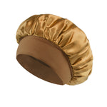 Gorro de Baño de Satén Ancho, Color Liso, para Dormir y Cuidado del Cabello