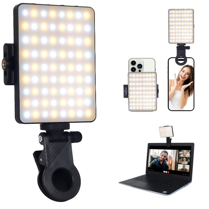 Luz LED de Relleno con Pinza para Videollamadas, Streaming y Fotografía