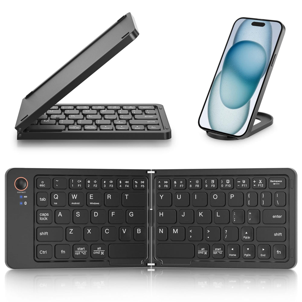 Teclado Bluetooth Plegable Ultrafino, Recargable, Conexión con un Solo Clic