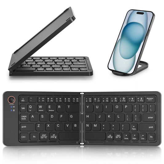 Teclado Bluetooth Plegable Ultrafino, Recargable, Conexión con un Solo Clic