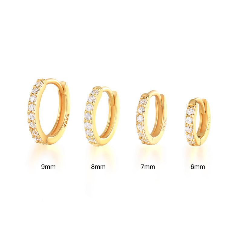 Pendientes de Aro S925 en Plata de Ley, con Turquesa y Circonitas, Baño de Oro 18K