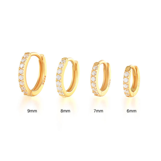 Pendientes de Aro S925 en Plata de Ley, con Turquesa y Circonitas, Baño de Oro 18K