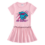 Vestido Infantil de Manga Corta para Niña