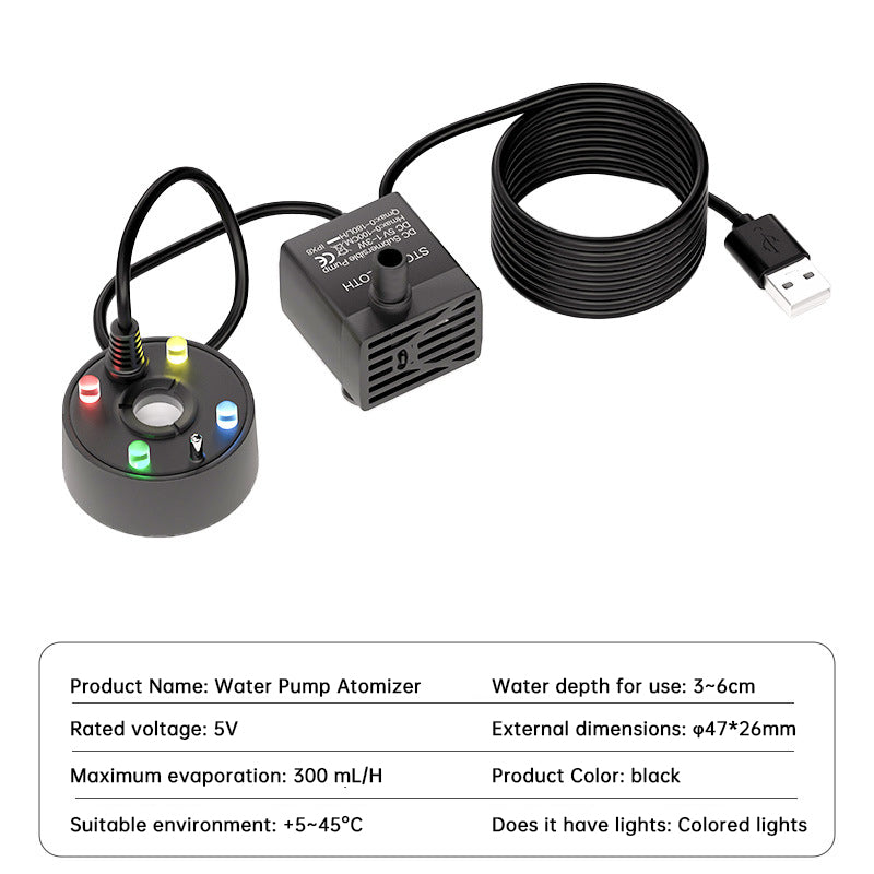 Nebulizador Ultrasónico USB para Estanques, Fuentes, Peceras y Jardines de Rocalla