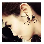 Pendientes de Araña Negra 3D, Diseño Terrorífico para Halloween