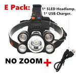 Linterna Frontal LED de Alta Potencia, para Camping y Pesca Nocturna