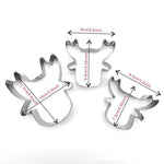 Set de 3 Moldes de Reno para Galletas Navideñas, Acero Inoxidable