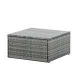 Set de Muebles de Exterior de Ratán Sintético, 5 Piezas, con Mesa de Centro
