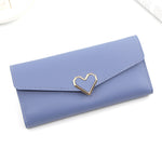 Cartera Larga con Forma de Corazón, Múltiples Tarjeteros, Piel Sintética