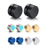 Pendientes Magnéticos de Disco para Hombre, Falso Piercing Estilo Punk