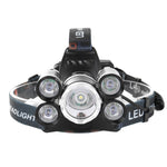 Linterna Frontal LED 5xT6, para Bici y Pesca Nocturna