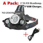 Linterna Frontal LED de Alta Potencia, para Camping y Pesca Nocturna