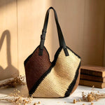 Bolso de Hombro Tejido, Diseño Mosaico Multicolor