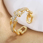 Anillo Ajustable con Circonitas Engastadas