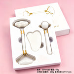 Rodillo de Jade Xiuyan para Masaje Facial, Set de Gua Sha con Doble Cabezal