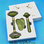 Rodillo de Jade Xiuyan para Masaje Facial, Set de Gua Sha con Doble Cabezal