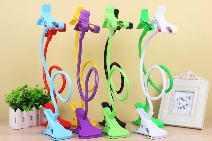 Soporte Flexible de Pinza para Móvil y Tablet - Brazo Articulado para Cama y Escritorio