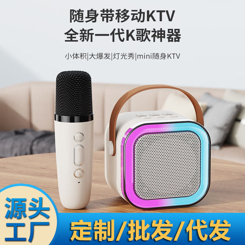 Altavoz Karaoke con Micrófono Bluetooth K12, Portátil, para Interior y Exterior