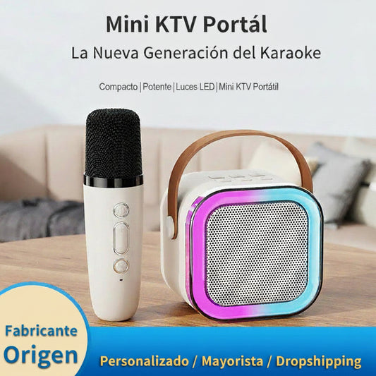 Altavoz Karaoke con Micrófono Bluetooth K12, Portátil, para Interior y Exterior