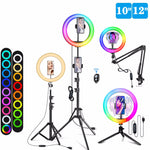 Aro de Luz RGB para Streaming y Fotografía, 10 y 12 Pulgadas