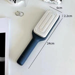 Cepillo de Pelo Giratorio y Extensible, Limpieza con un Botón, Peine de Masaje Antiestático