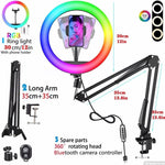 Aro de Luz RGB para Streaming y Fotografía, 10 y 12 Pulgadas
