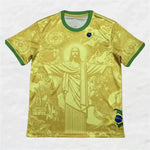Camiseta de Fútbol Transpirable de Secado Rápido, Edición Brasil, Negro y Gris