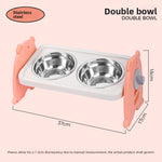 Comedero Elevado Ajustable en Altura, Acero Inoxidable, para Perros y Gatos