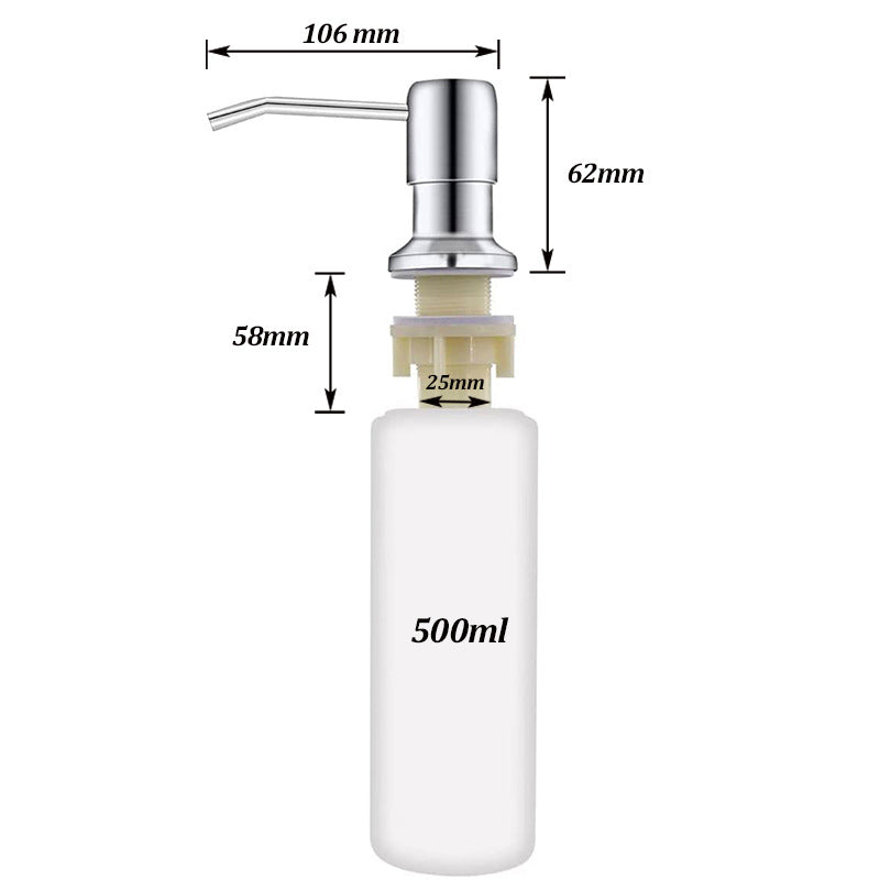 Dispensador de Jabón de Pared con Pulsador, Acero Inoxidable