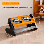 Comedero Elevado Ajustable en Altura, Acero Inoxidable, para Perros y Gatos