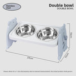Comedero Elevado Ajustable en Altura, Acero Inoxidable, para Perros y Gatos
